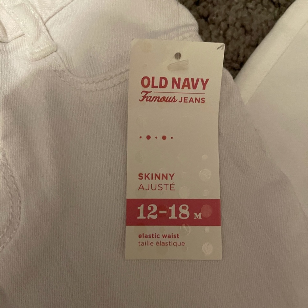 2 Pairs white pants toddler 12-18 old navy & koala - Picture 3 of 7